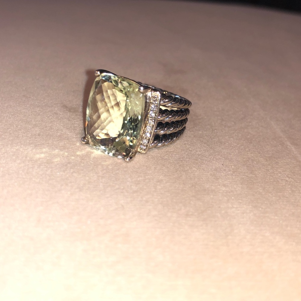 David Yurman – Wheaton Ring w Prasiolite&Diamonds